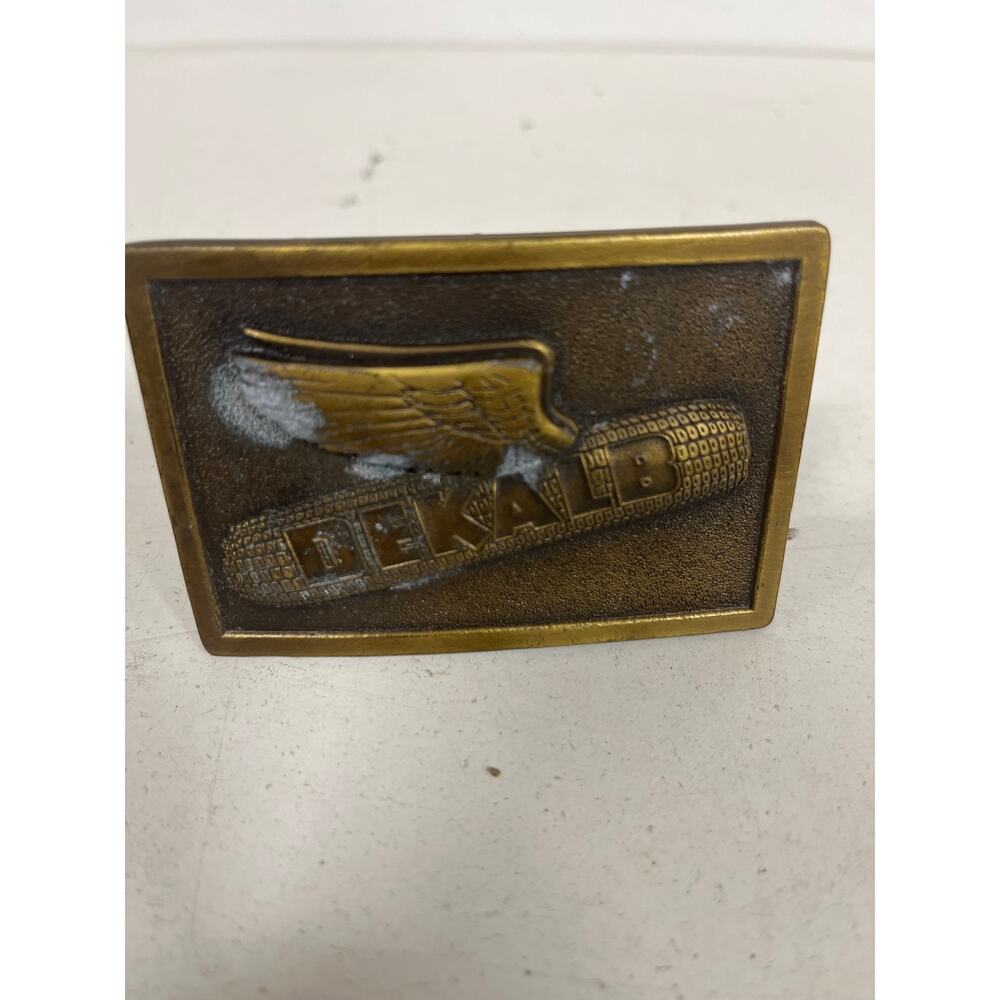 Vintage DeKalb Belt Buckle Agriculture Ag Farmer Corn Seed Flying Wings Farmcore